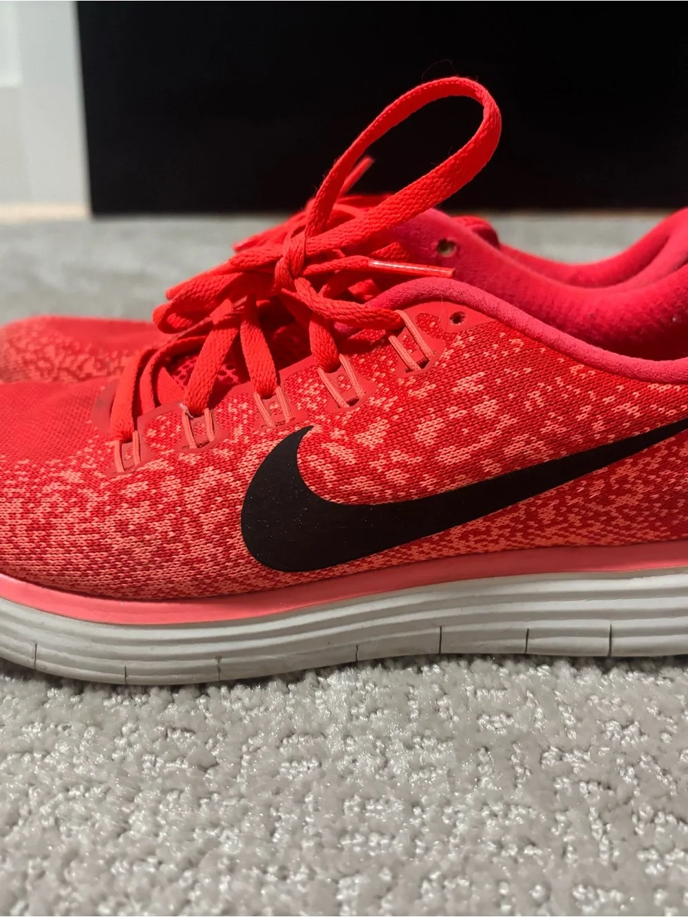 Nike Women's Neon Orange Sneakers with Black Swoosh
